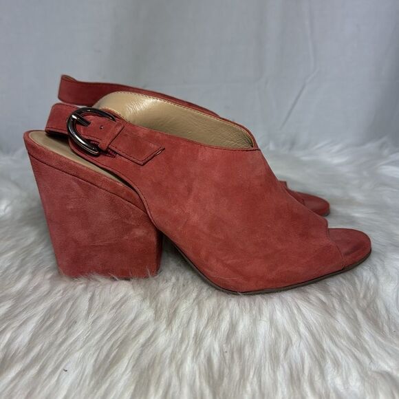 Naturalizer Shae Women's Peep-Toe Coral Suede Shoes  Sz 9 - Picture 5 of 7